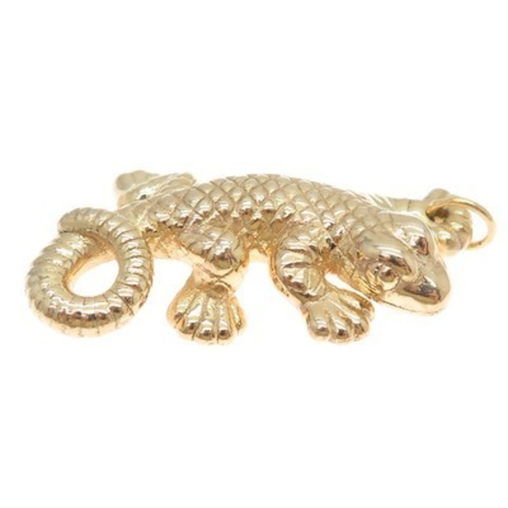 ITAOR 925 Sterling Silver Gold Plated Vintage Italy Lizard 3D Charm Pendant - Picture 5 of 8